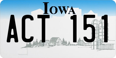 IA license plate ACT151