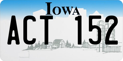 IA license plate ACT152