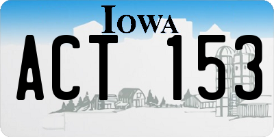 IA license plate ACT153