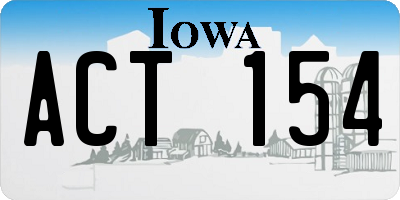 IA license plate ACT154