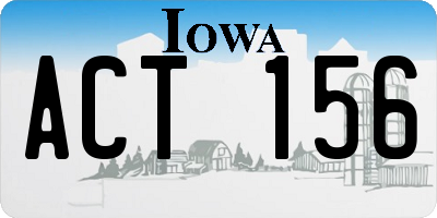 IA license plate ACT156