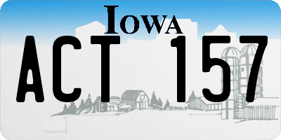 IA license plate ACT157
