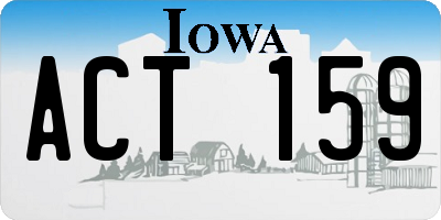 IA license plate ACT159