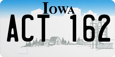 IA license plate ACT162