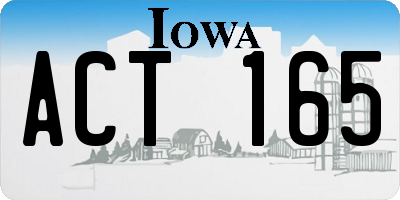 IA license plate ACT165