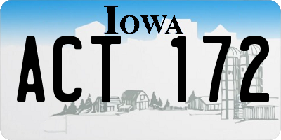 IA license plate ACT172
