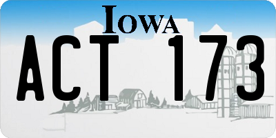 IA license plate ACT173