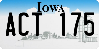 IA license plate ACT175