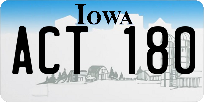 IA license plate ACT180