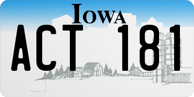 IA license plate ACT181
