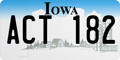 IA license plate ACT182