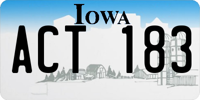 IA license plate ACT183