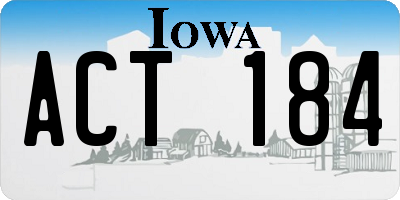 IA license plate ACT184