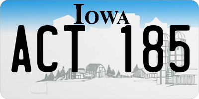 IA license plate ACT185