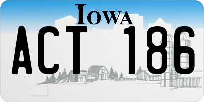 IA license plate ACT186