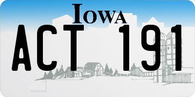 IA license plate ACT191
