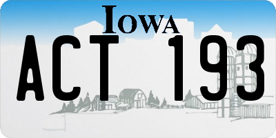 IA license plate ACT193
