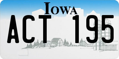 IA license plate ACT195