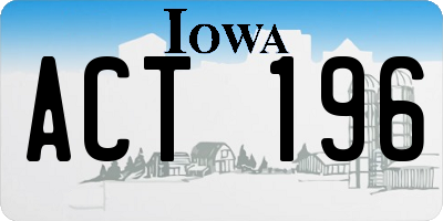 IA license plate ACT196