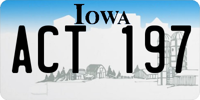 IA license plate ACT197