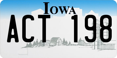 IA license plate ACT198