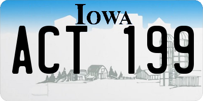 IA license plate ACT199