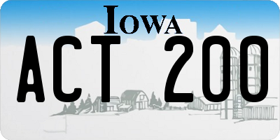 IA license plate ACT200