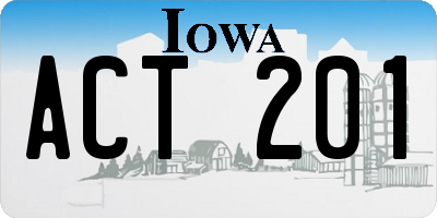 IA license plate ACT201