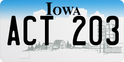 IA license plate ACT203
