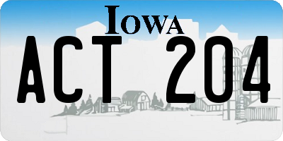 IA license plate ACT204