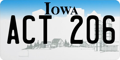 IA license plate ACT206