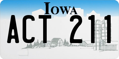 IA license plate ACT211
