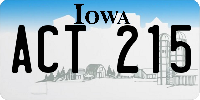 IA license plate ACT215