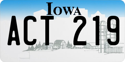 IA license plate ACT219