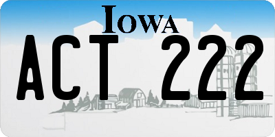 IA license plate ACT222