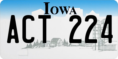 IA license plate ACT224