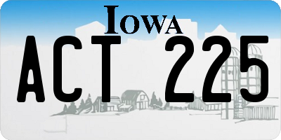 IA license plate ACT225