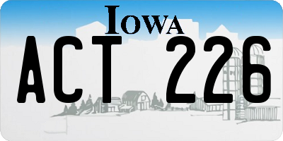IA license plate ACT226