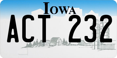 IA license plate ACT232