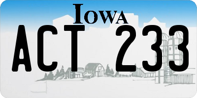 IA license plate ACT233