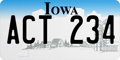 IA license plate ACT234