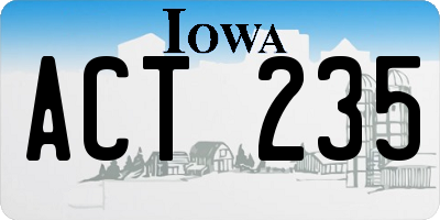 IA license plate ACT235