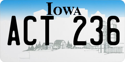 IA license plate ACT236