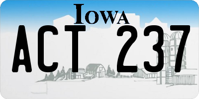 IA license plate ACT237