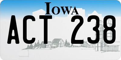 IA license plate ACT238