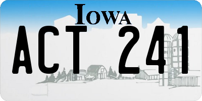 IA license plate ACT241
