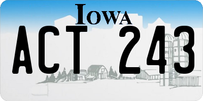 IA license plate ACT243