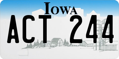 IA license plate ACT244