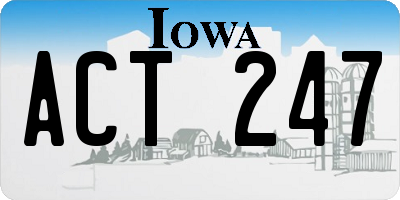 IA license plate ACT247