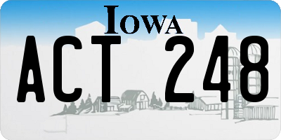 IA license plate ACT248